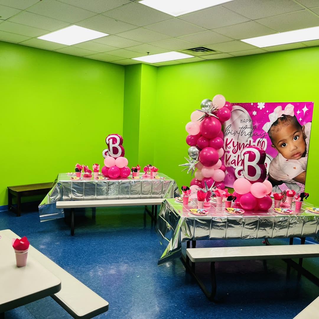 Pink glam party room takeover